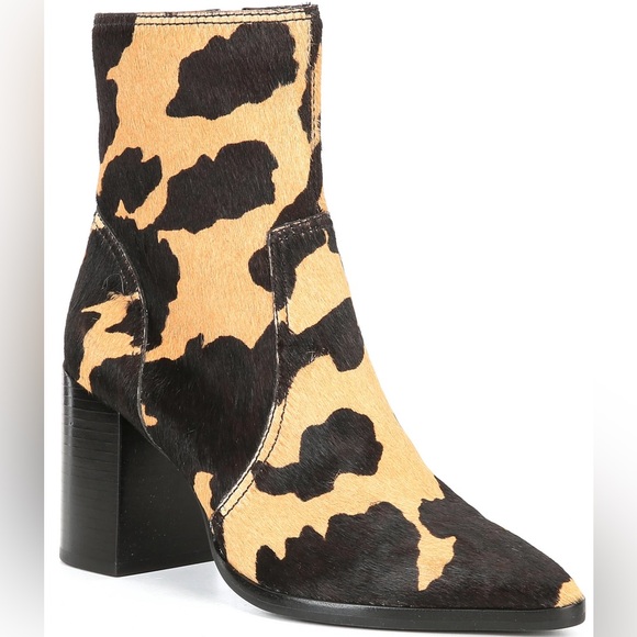 NWT Gianni Bini Animal Leather Booties Western Style Sz 7 - Picture 1 of 4